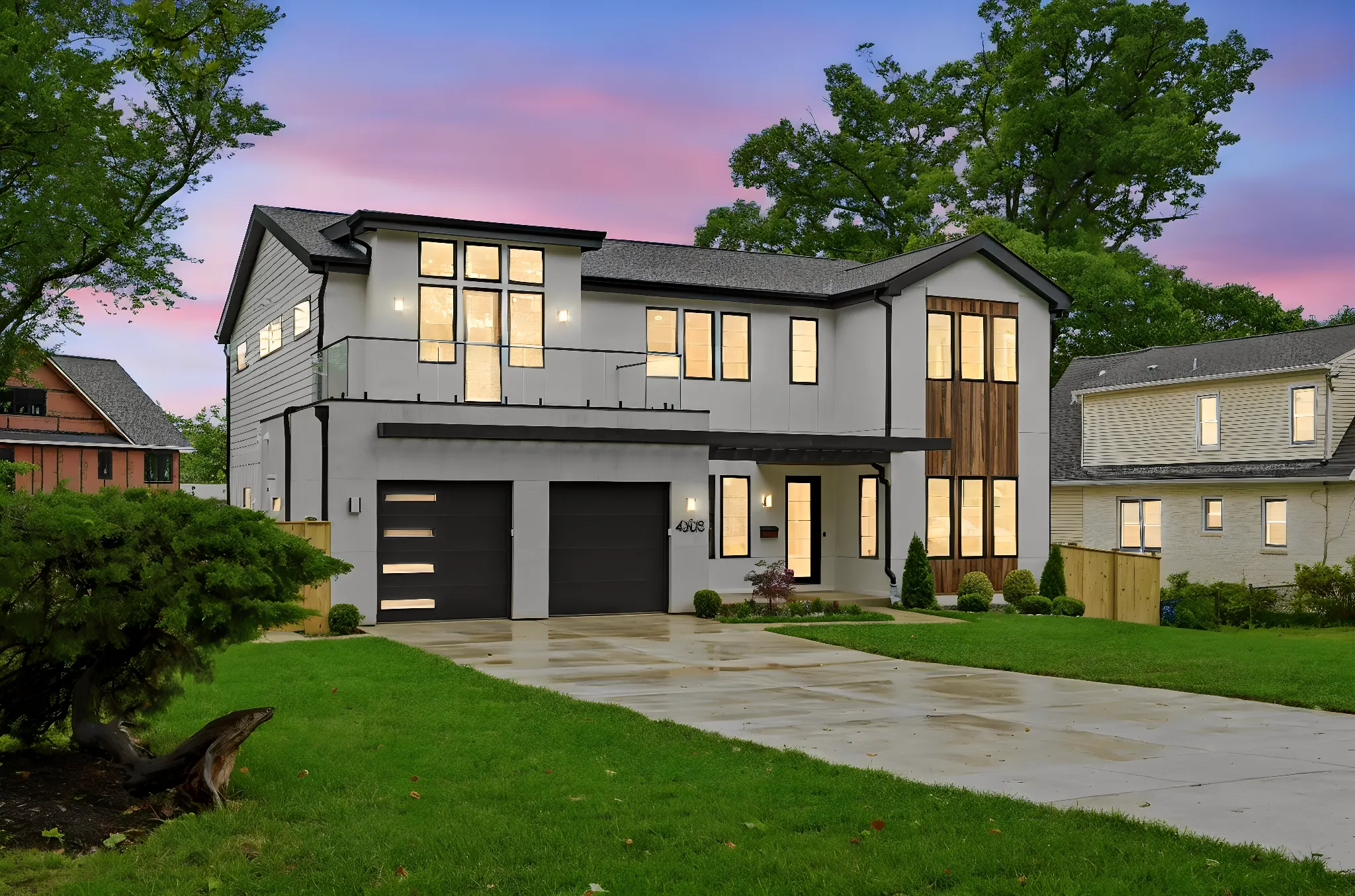 Front drive and lawn of 4308 Dresden St in Kensington