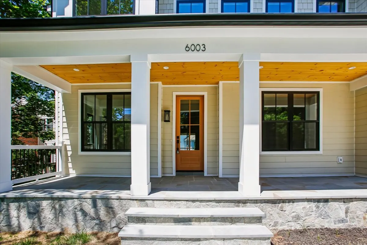 Covered front porch at 6003 Melvern Dr in Bethesda