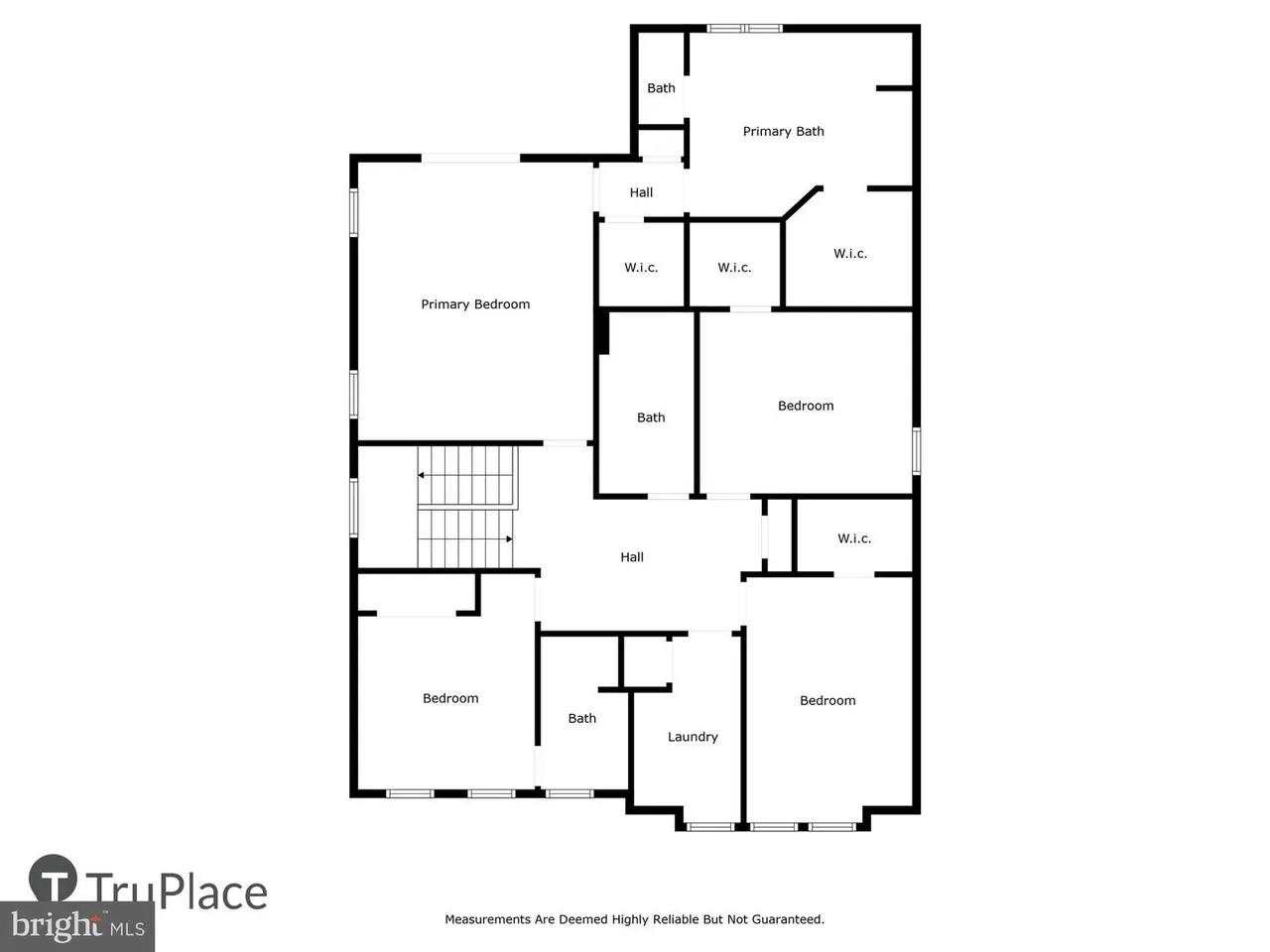 Floor plan showing bedrooms, bathrooms, and laundry room